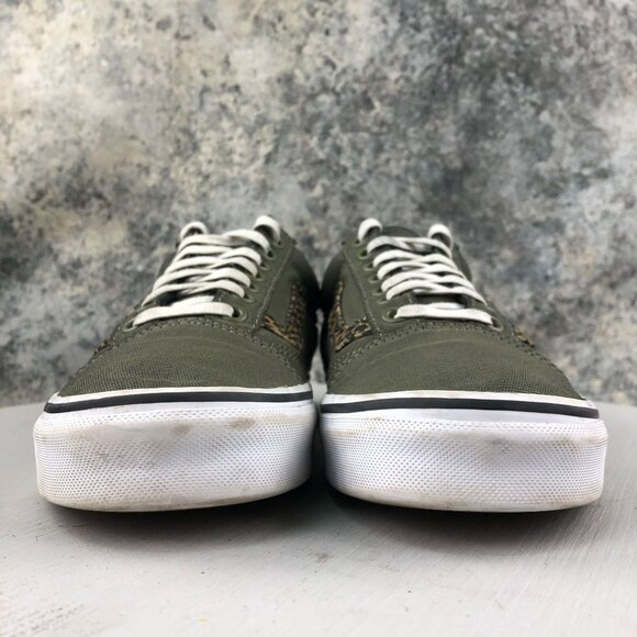 Vans Unisex Size 7M 8.5W Old Skool Green Leopard Lace-Up Skate Sneakers Shoes - Picture 2 of 12